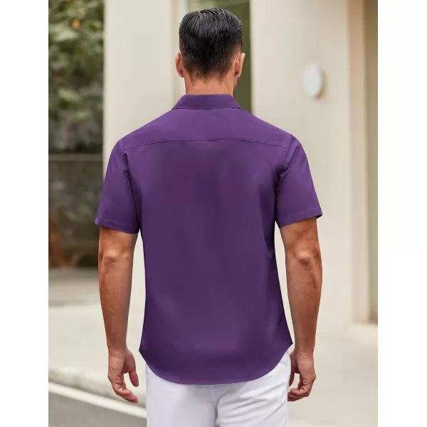 COOFANDY Mens Short Sleeve Casual Button Down Shirts Summer Untucked Dress Shirts with Pocket