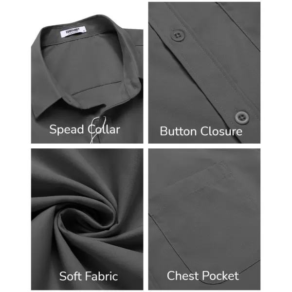 COOFANDY Mens Short Sleeve Casual Button Down Shirts Summer Untucked Dress Shirts with Pocket