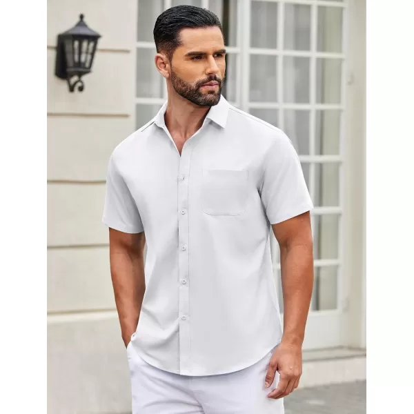 COOFANDY Mens Short Sleeve Casual Button Down Shirts Summer Untucked Dress Shirts with Pocket