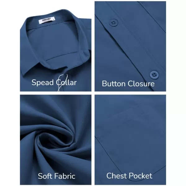 COOFANDY Mens Short Sleeve Casual Button Down Shirts Summer Untucked Dress Shirts with Pocket