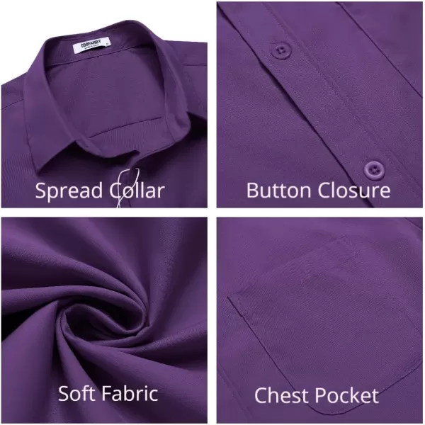 COOFANDY Mens Short Sleeve Casual Button Down Shirts Summer Untucked Dress Shirts with Pocket