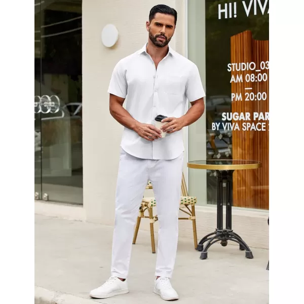 COOFANDY Mens Short Sleeve Casual Button Down Shirts Summer Untucked Dress Shirts with Pocket