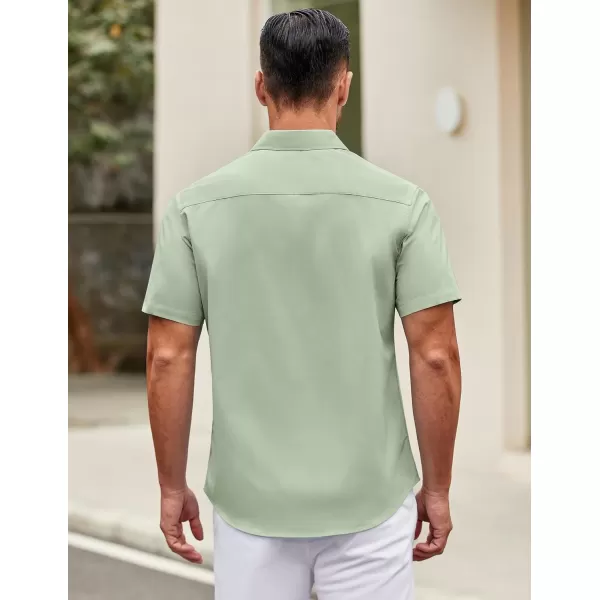 COOFANDY Mens Short Sleeve Casual Button Down Shirts Summer Untucked Dress Shirts with Pocket