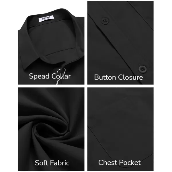 COOFANDY Mens Short Sleeve Casual Button Down Shirts Summer Untucked Dress Shirts with Pocket