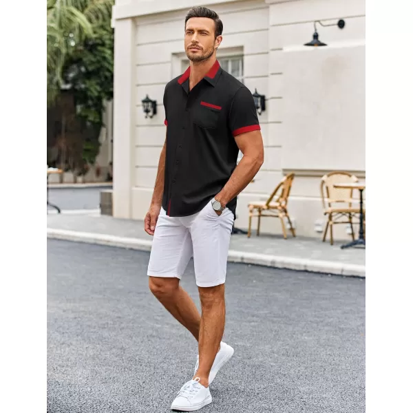 COOFANDY Mens Short Sleeve Dress Shirts Casual Wrinkle Free Shirt Plaid Collar Summer Button Down Shirts)