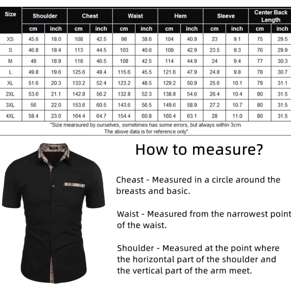 COOFANDY Mens Short Sleeve Dress Shirts Casual Wrinkle Free Shirt Plaid Collar Summer Button Down Shirts)