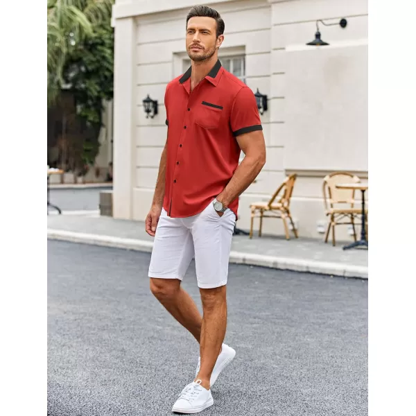 COOFANDY Mens Short Sleeve Dress Shirts Casual Wrinkle Free Shirt Plaid Collar Summer Button Down Shirts)