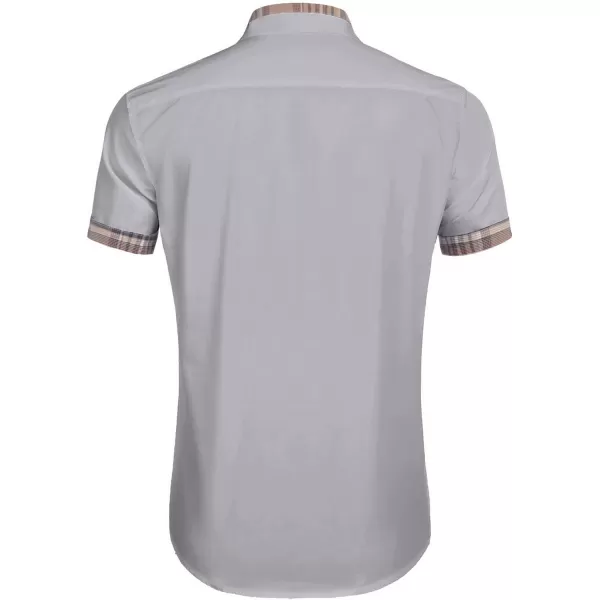 COOFANDY Mens Short Sleeve Dress Shirts Casual Wrinkle Free Shirt Plaid Collar Summer Button Down Shirts