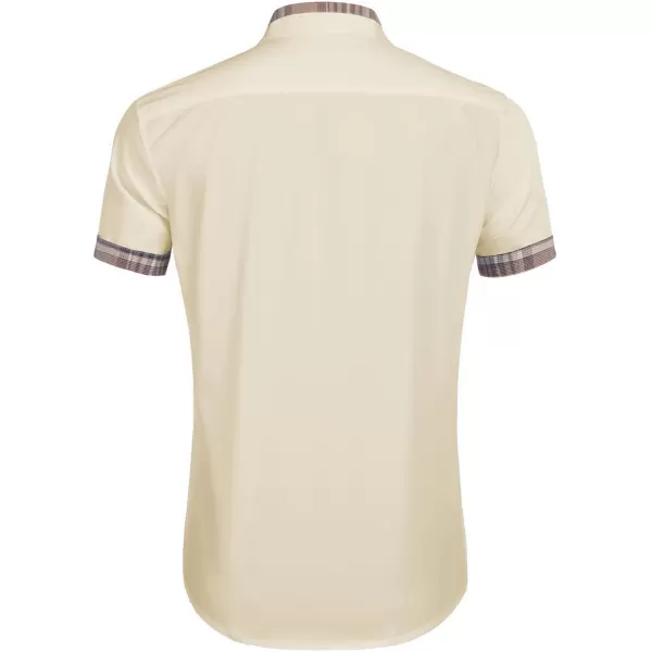 COOFANDY Mens Short Sleeve Dress Shirts Casual Wrinkle Free Shirt Plaid Collar Summer Button Down Shirts