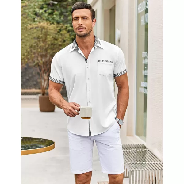 COOFANDY Mens Short Sleeve Dress Shirts Casual Wrinkle Free Shirt Plaid Collar Summer Button Down Shirts)
