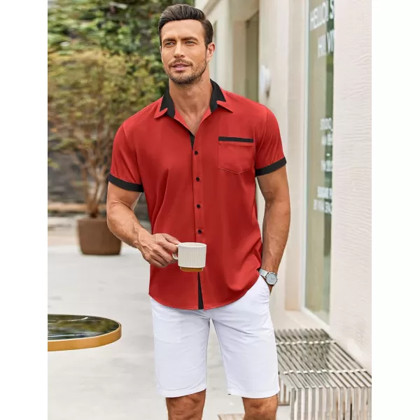 COOFANDY Mens Short Sleeve Dress Shirts Casual Wrinkle Free Shirt Plaid Collar Summer Button Down Shirts)