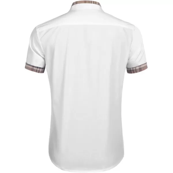 COOFANDY Mens Short Sleeve Dress Shirts Casual Wrinkle Free Shirt Plaid Collar Summer Button Down Shirts