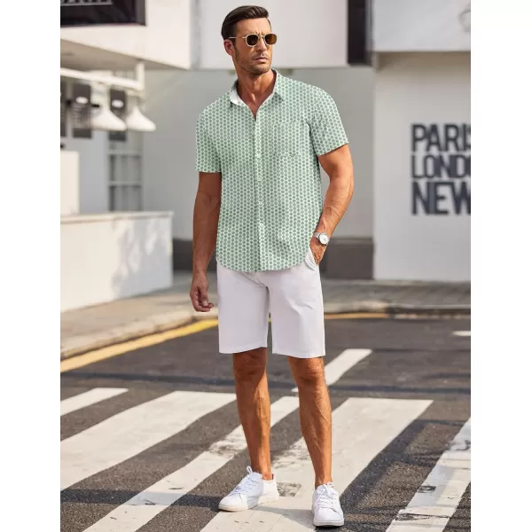 COOFANDY Men's Short Sleeve Dress Shirts Wrinkle Free Polka Dot Print Shirt Casual Button Down Shirts with Pocket