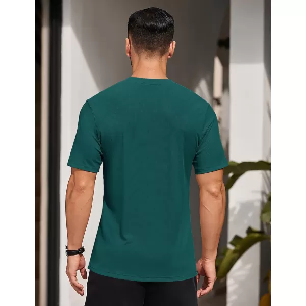 COOFANDY Men's Short Sleeve Henley Shirts Stretch Ribbed T-Shirts Fashion Casual Basic Tops