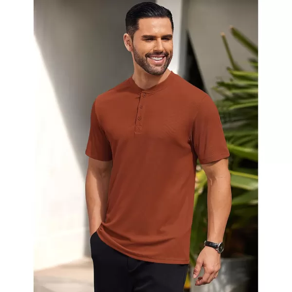 COOFANDY Men's Short Sleeve Henley Shirts Stretch Ribbed T-Shirts Fashion Casual Basic Tops