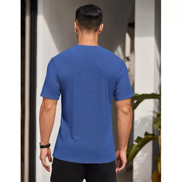 COOFANDY Men's Short Sleeve Henley Shirts Stretch Ribbed T-Shirts Fashion Casual Basic Tops