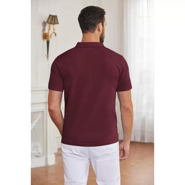 COOFANDY Men's Short Sleeve Knit Shirts Button Down Vintage Polo Casual Beach Shirt