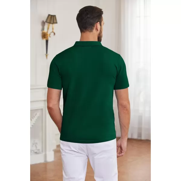 COOFANDY Men's Short Sleeve Knit Shirts Button Down Vintage Polo Casual Beach Shirt