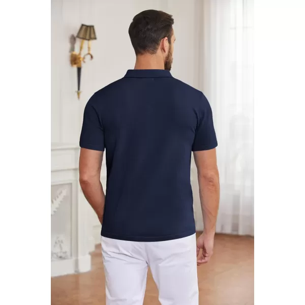 COOFANDY Men's Short Sleeve Knit Shirts Button Down Vintage Polo Casual Beach Shirt