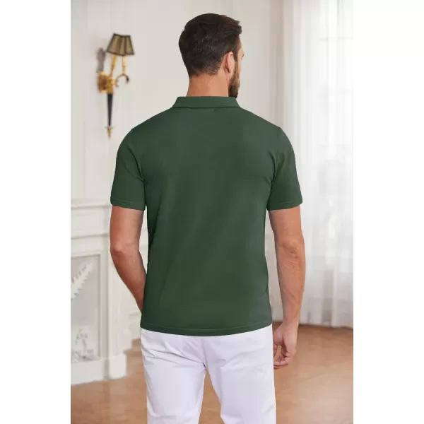 COOFANDY Men's Short Sleeve Knit Shirts Button Down Vintage Polo Casual Beach Shirt