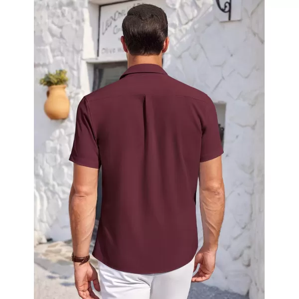 COOFANDY Mens Short Sleeve Shirts Casual Button Down Shirts Summer Beach Shirt Wrinkle Free