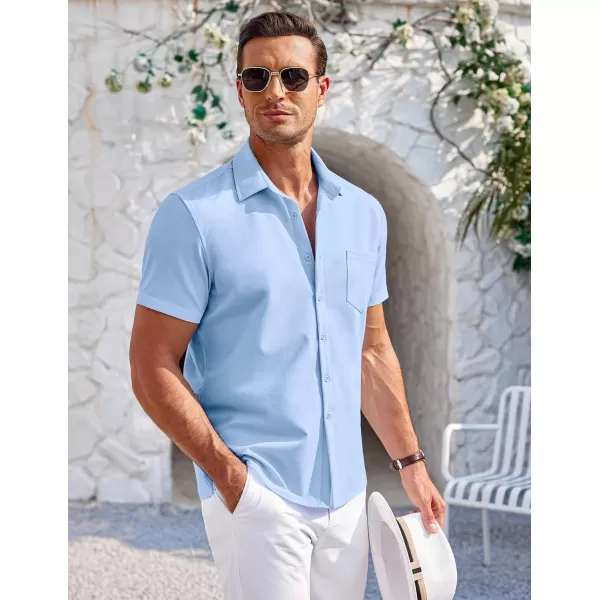 COOFANDY Mens Short Sleeve Shirts Casual Button Down Shirts Summer Beach Shirt Wrinkle Free