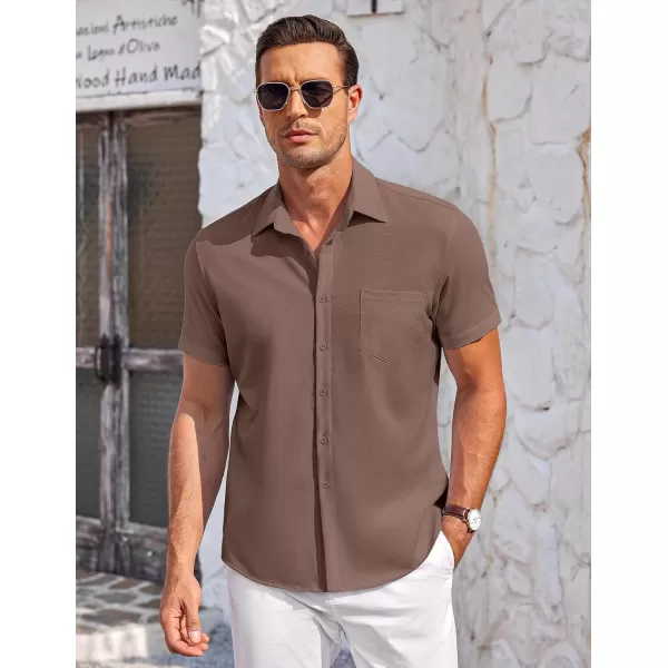 COOFANDY Mens Short Sleeve Shirts Casual Button Down Shirts Summer Beach Shirt Wrinkle Free
