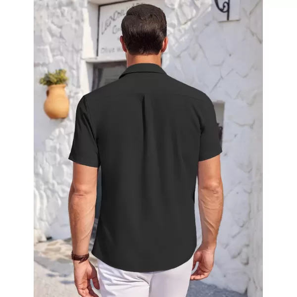COOFANDY Mens Short Sleeve Shirts Casual Button Down Shirts Summer Beach Shirt Wrinkle Free