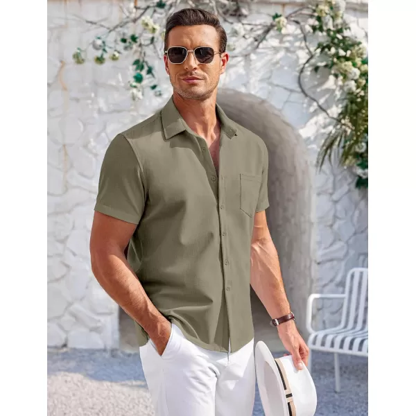 COOFANDY Mens Short Sleeve Shirts Casual Button Down Shirts Summer Beach Shirt Wrinkle Free