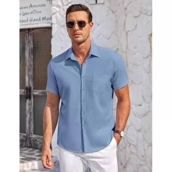 COOFANDY Mens Short Sleeve Shirts Casual Button Down Shirts Summer Beach Shirt Wrinkle Free
