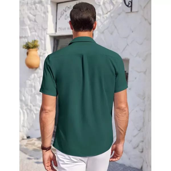 COOFANDY Mens Short Sleeve Shirts Casual Button Down Shirts Summer Beach Shirt Wrinkle Free