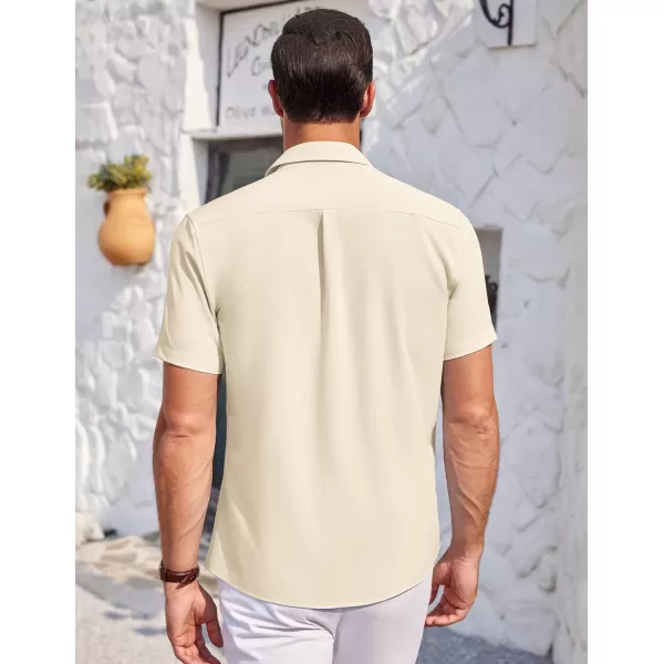 COOFANDY Mens Short Sleeve Shirts Casual Button Down Shirts Summer Beach Shirt Wrinkle Free