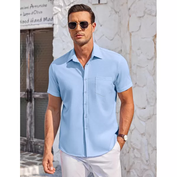 COOFANDY Mens Short Sleeve Shirts Casual Button Down Shirts Summer Beach Shirt Wrinkle Free