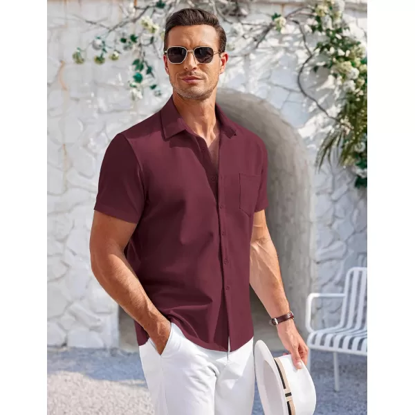 COOFANDY Mens Short Sleeve Shirts Casual Button Down Shirts Summer Beach Shirt Wrinkle Free