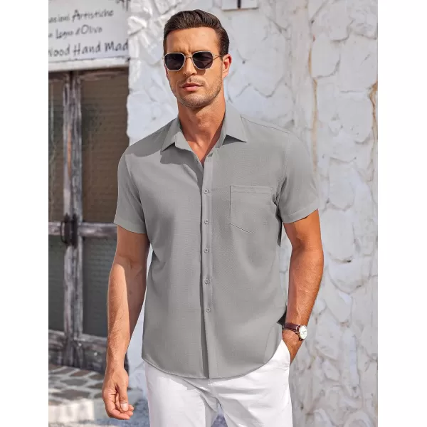 COOFANDY Mens Short Sleeve Shirts Casual Button Down Shirts Summer Beach Shirt Wrinkle Free