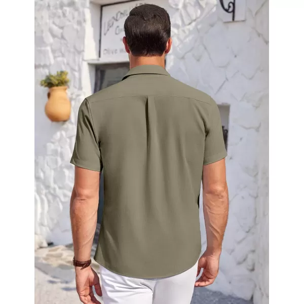 COOFANDY Mens Short Sleeve Shirts Casual Button Down Shirts Summer Beach Shirt Wrinkle Free