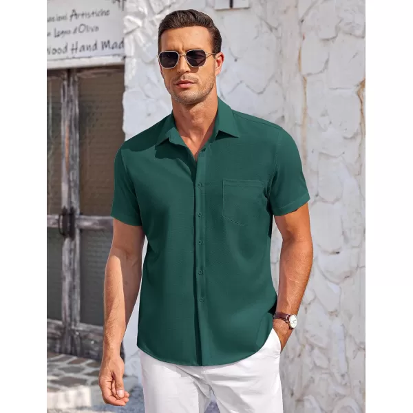 COOFANDY Mens Short Sleeve Shirts Casual Button Down Shirts Summer Beach Shirt Wrinkle Free