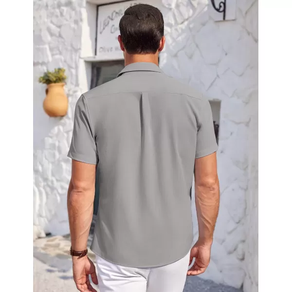 COOFANDY Mens Short Sleeve Shirts Casual Button Down Shirts Summer Beach Shirt Wrinkle Free