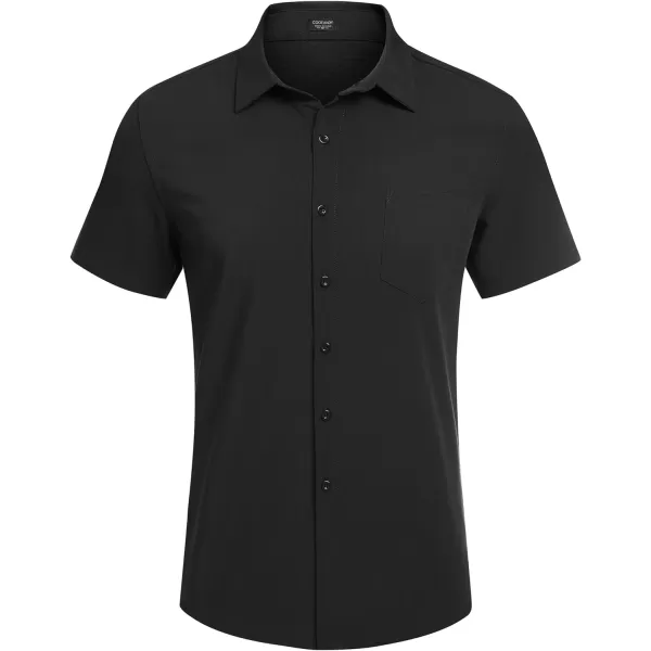 COOFANDY Mens Short Sleeve Shirts Casual Button Down Shirts Summer Beach Shirt Wrinkle Free