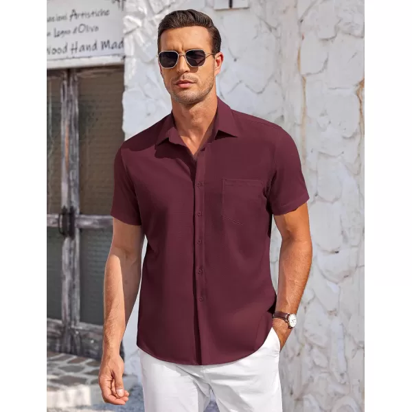 COOFANDY Mens Short Sleeve Shirts Casual Button Down Shirts Summer Beach Shirt Wrinkle Free