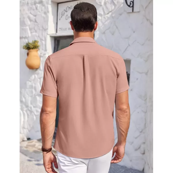 COOFANDY Mens Short Sleeve Shirts Casual Button Down Shirts Summer Beach Shirt Wrinkle Free