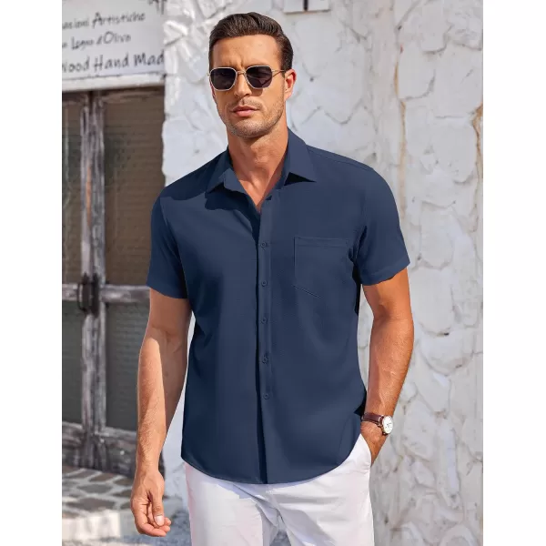 COOFANDY Mens Short Sleeve Shirts Casual Button Down Shirts Summer Beach Shirt Wrinkle Free