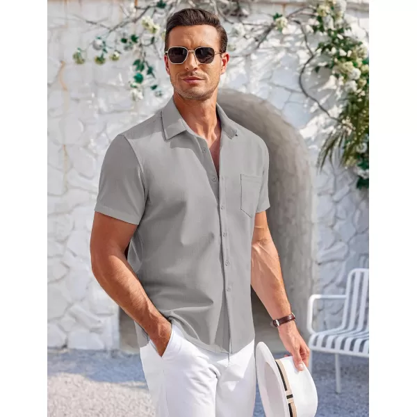 COOFANDY Mens Short Sleeve Shirts Casual Button Down Shirts Summer Beach Shirt Wrinkle Free