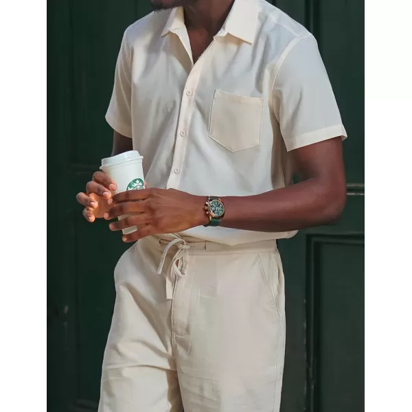 COOFANDY Mens Short Sleeve Shirts Casual Button Down Shirts Summer Beach Shirt Wrinkle Free