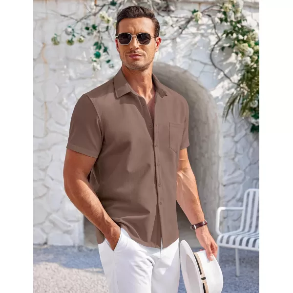 COOFANDY Mens Short Sleeve Shirts Casual Button Down Shirts Summer Beach Shirt Wrinkle Free