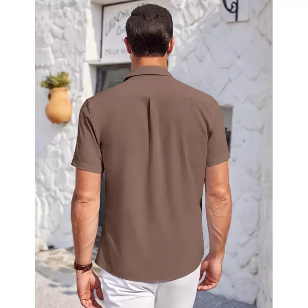 COOFANDY Mens Short Sleeve Shirts Casual Button Down Shirts Summer Beach Shirt Wrinkle Free