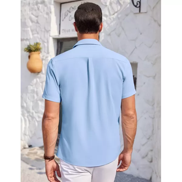COOFANDY Mens Short Sleeve Shirts Casual Button Down Shirts Summer Beach Shirt Wrinkle Free