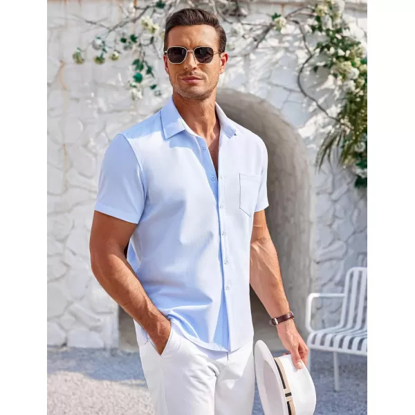 COOFANDY Mens Short Sleeve Shirts Casual Button Down Shirts Summer Beach Shirt Wrinkle Free