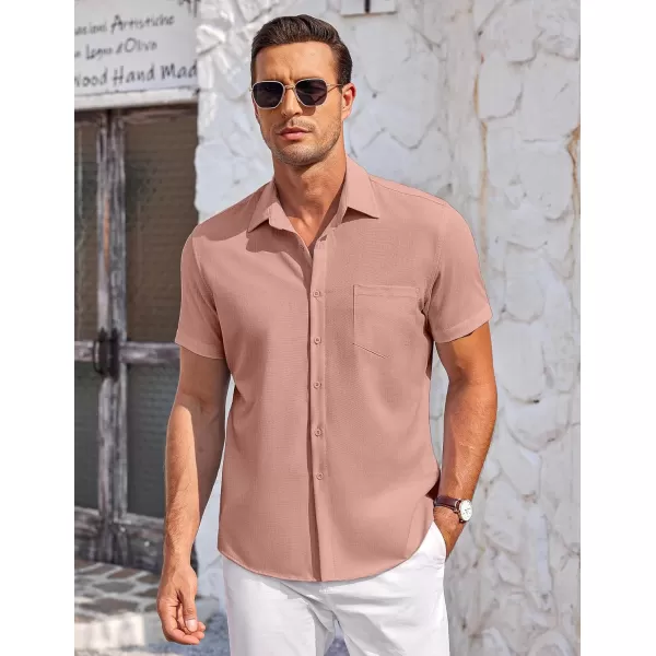 COOFANDY Mens Short Sleeve Shirts Casual Button Down Shirts Summer Beach Shirt Wrinkle Free