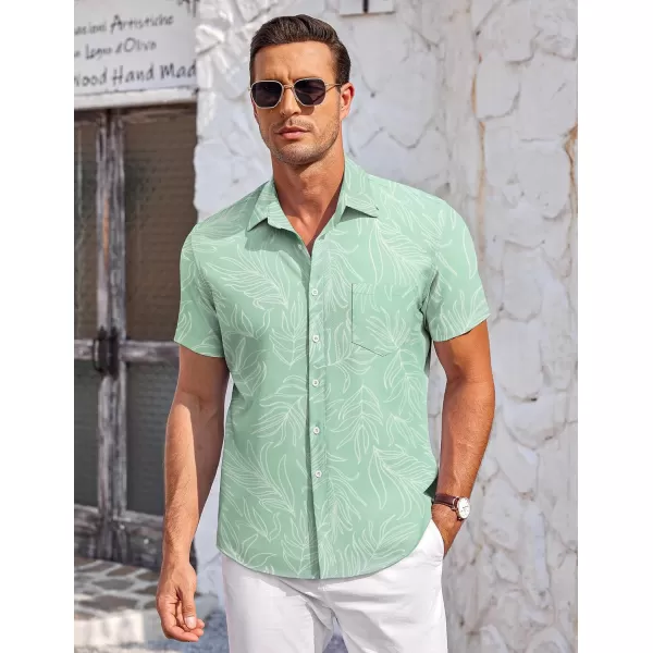 COOFANDY Mens Short Sleeve Shirts Casual Button Down Shirts Summer Beach Shirt Wrinkle Free